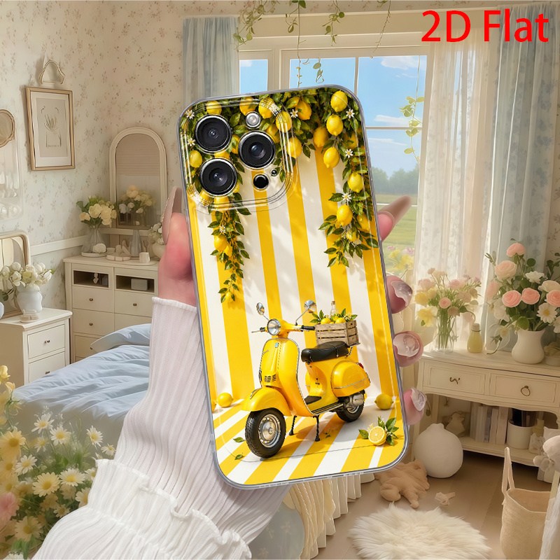 TEMU Phone Case - 2d Flat Small Motorcycle Pattern Phone Case Suitable For Iphone 17 16 15 14 13 12 11 Pro Xs Xr Xsmax 7 8 6 6s Plus 16e 17e