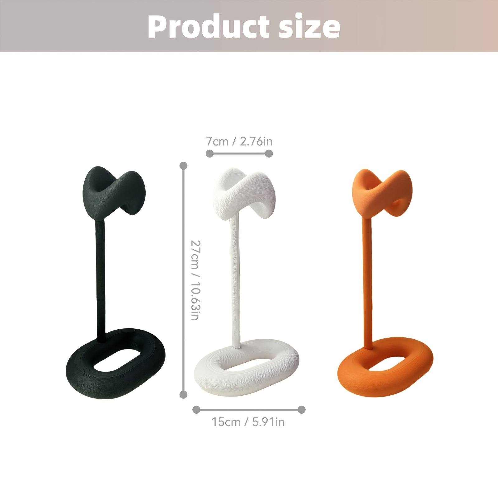 1pc headset stand made of resin orange white black multi functional desktop holder compatible with all headphones detachable display rack for students dorms office desks computer tables storage rack for gaming headsets a perfect gift for Product details 5