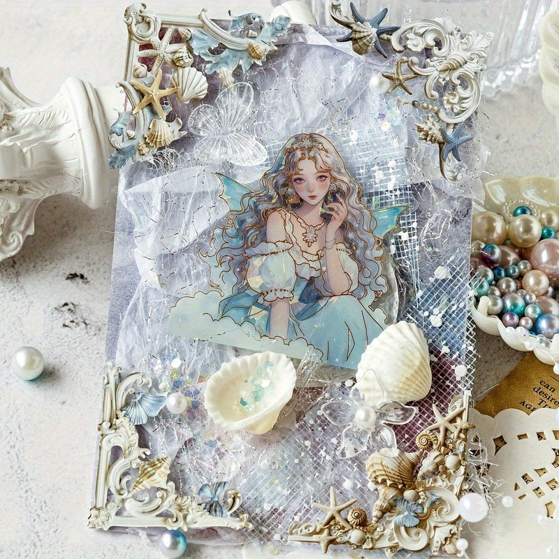 TEMU Super Fortune, Big Surprise, Vintage Lace Die-cut Embossed Corner Frame Set - 6 Styles, Mixed Colors For Scrapbooking, Diy Crafts And Trash Diary Decoration, Random Colors