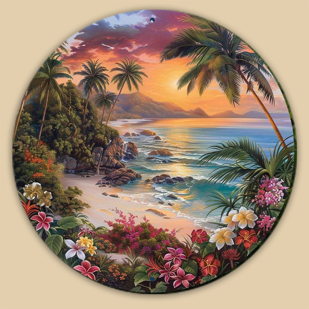 TEMU 1 aimant " tropical " | Décoration acrylique "Océan et palmier" pour réfrigérateur, armoire, lave-vaisselle, blanc de bureau - Convient pour