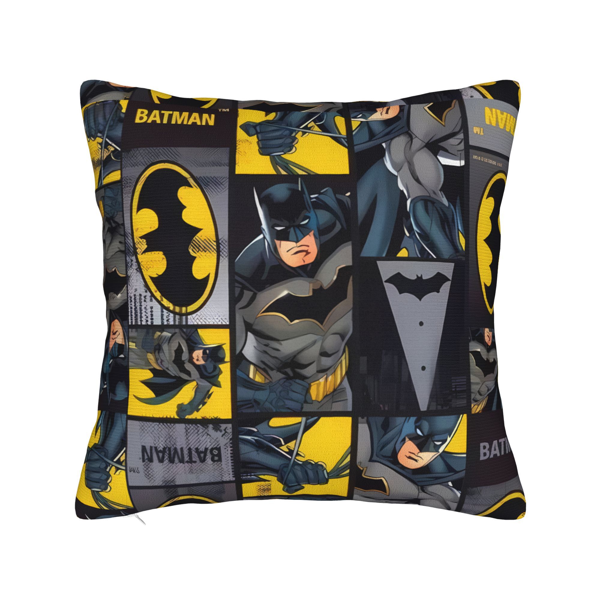 TEMU Batman Comic Panels Fun Cushion Cover Throw Pillowcase Theme Sofa Accessory 2d Print Design