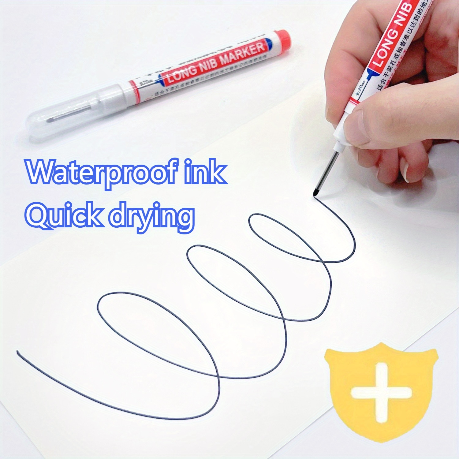 15pcs Long Nib Markers - Oil-Based Carpenter'S Pens for Deep Holes, Ideal for Ceramic, Wood, Plastic, Metal - Perfect for Bathroom Installation & Decor Fixing, Construction Tools | Long Nib Markers | Oil Based Ink