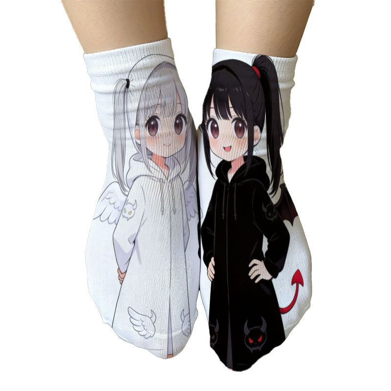 TEMU Anime Printed No Show Socks, & Graphic, Gift, Casual Socks For Teens 1 Pair, For Teenager