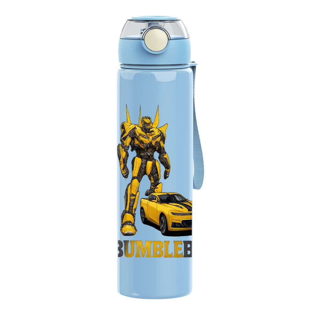 TEMU 1pc Print 750ml/26oz Plastic Sports Water Bottle, Leak-proof Pop-up Lid, Suitable For Outdoor Sports, Running, Commuting, Fitness, Birthday,