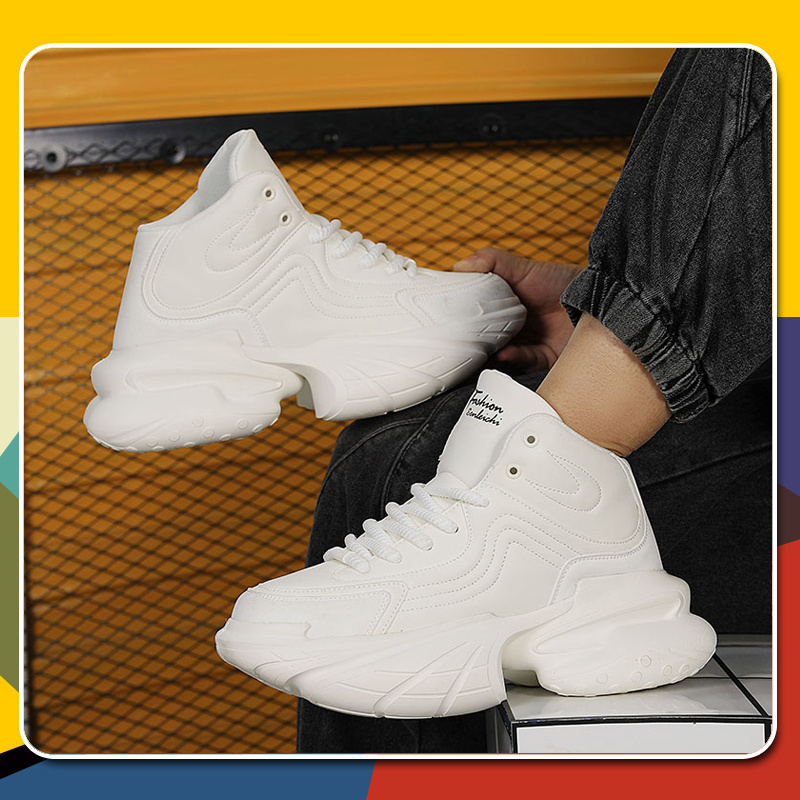 Fashionable Men'S Shoes Foreign Trade Trendy Shoes Men'S Thick-Soled Height-Increasing Daddy Shoes Men