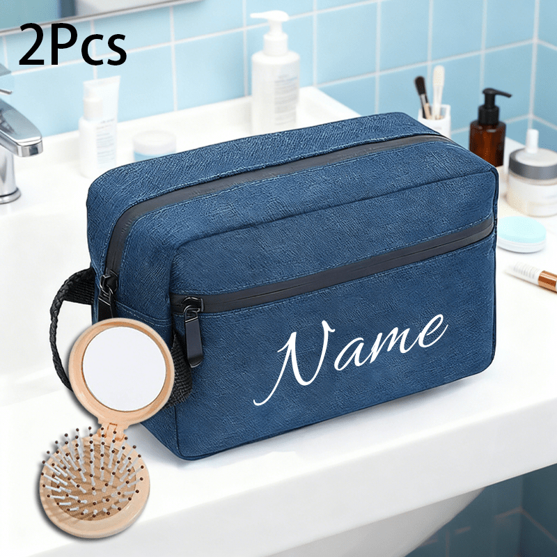 TEMU 2 Pezzi Set di Borse da Toeletta da Viaggio Personalizzabili con Pieghevole a Cuscino d'Aria, Design a con Cerniera, Spaziosa e Ben per
