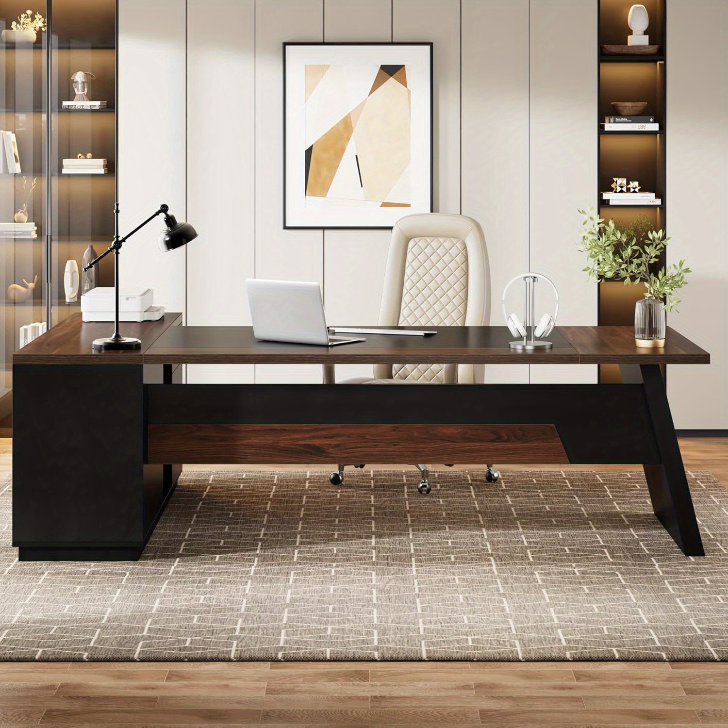78" Extra Wide Executive L-Shaped Desk