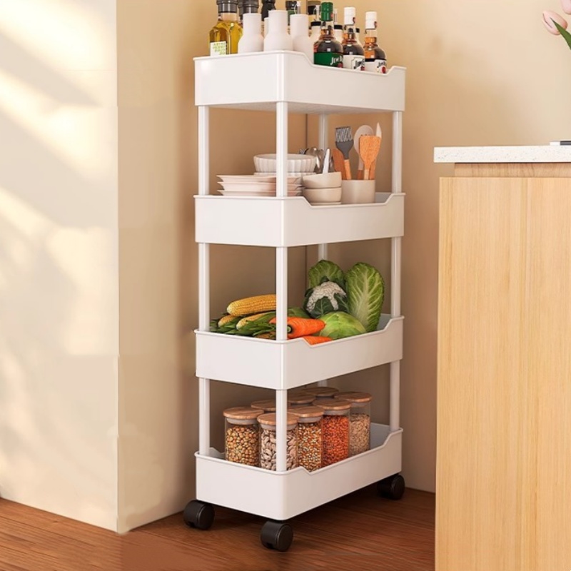 TEMU 3- Tier Narrow Storage Rack Floor- Standing Kitchen Narrow Bathroom Snack Cart Refrigerator Side Storage Rack