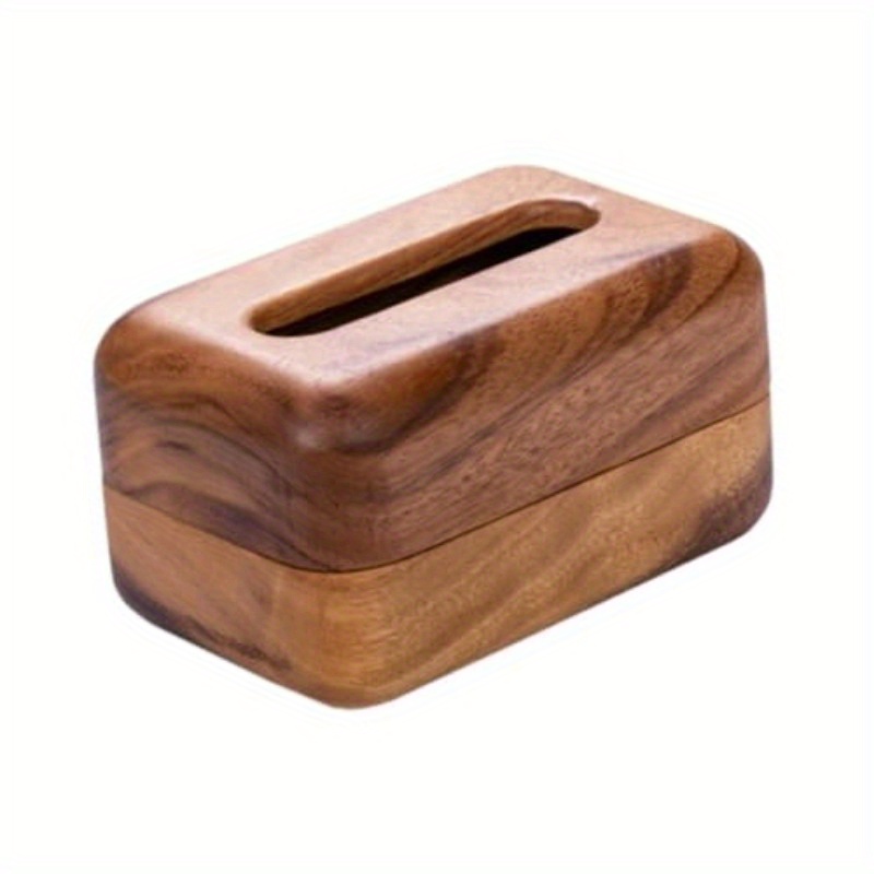 elegant wooden tissue box cover with handle round napkin dispenser for home nightstand or restaurant decor natural     living room or bathroom bathroom organizer elegant design   bathroom decor and accessories Product details 6