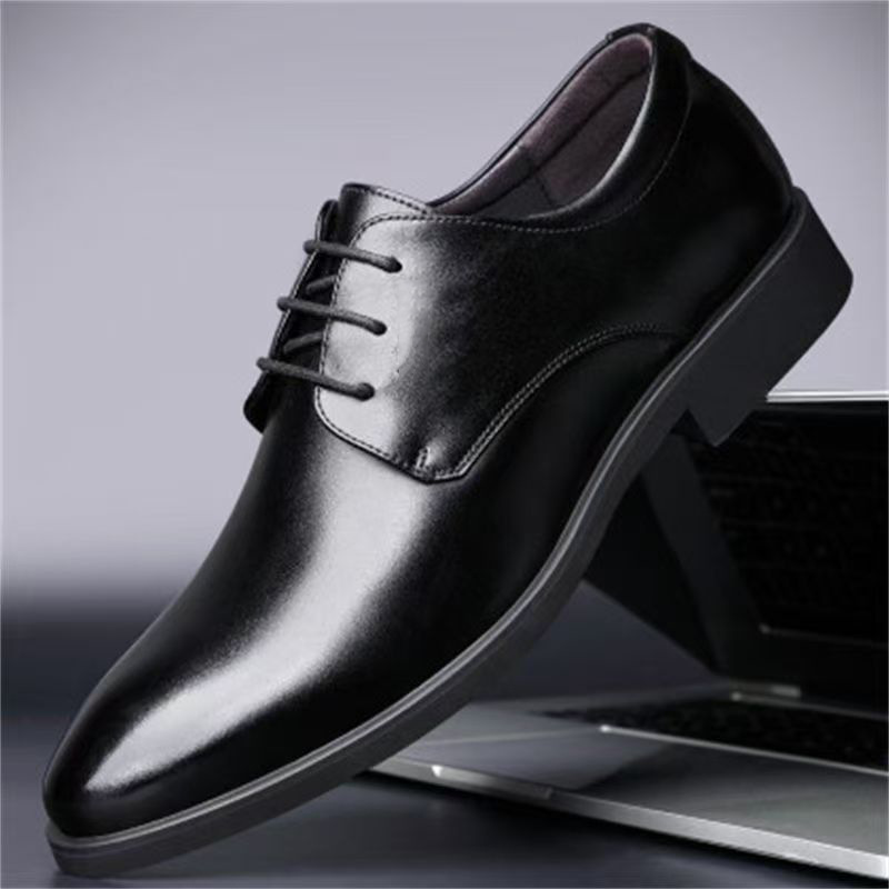 TEMU Soft-soled Business Dress Genuine Leather Shoes Men's Shoes Inner Height Increase Single Shoes Shoes Casual Shoes Suit