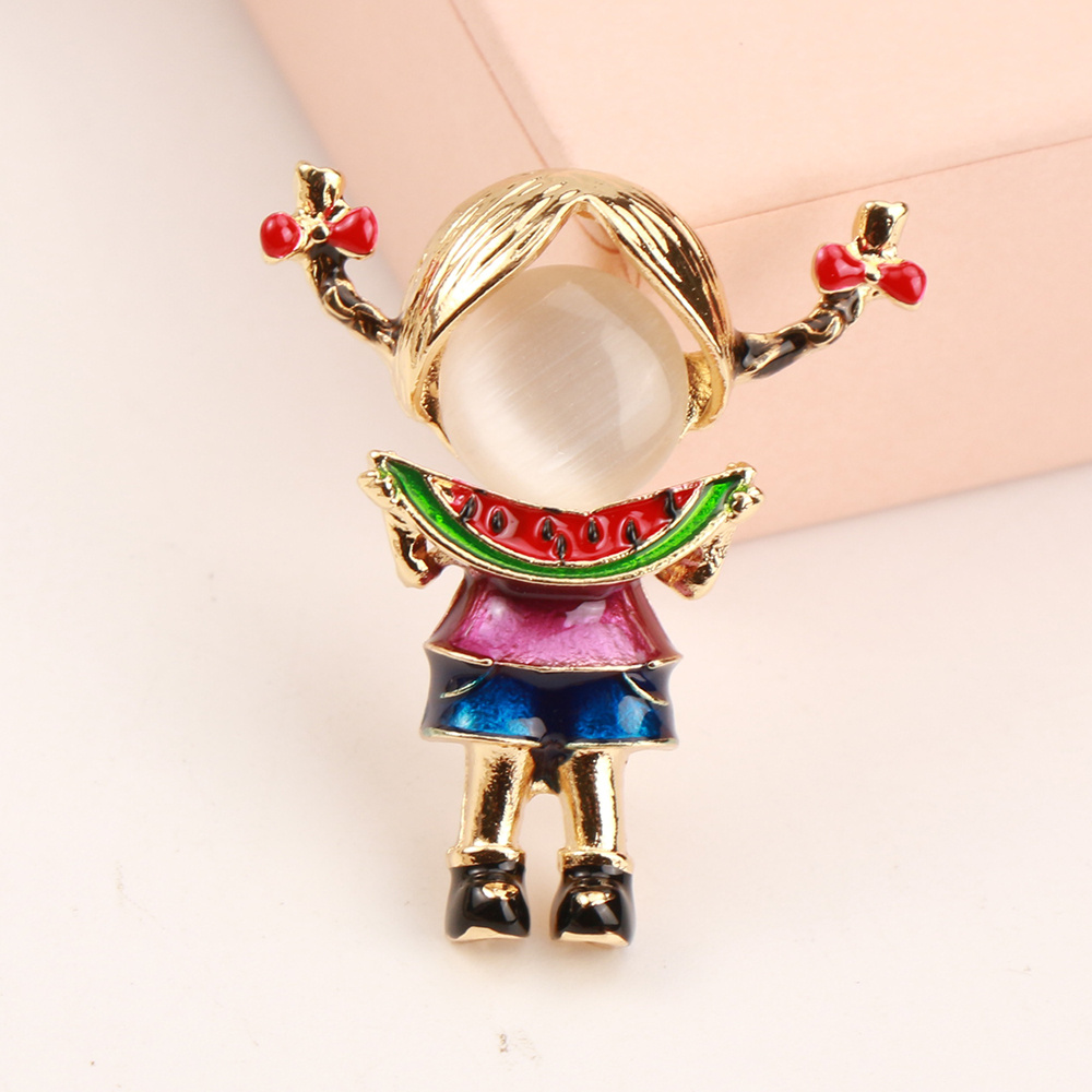 A Trendy And Creative Little Brooch Featuring A Watermelon Design, Perfect As A Clothing Accessory Or Pin