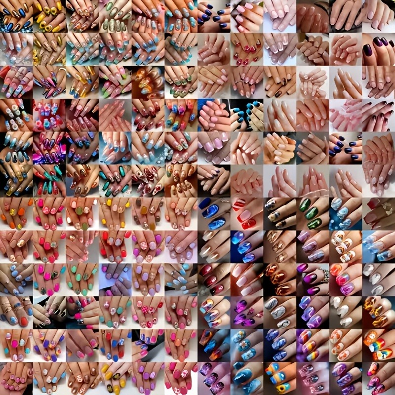 E-shop 120 Stück Nailart Zufalls-Kombination Set, Lieferung von zufällig aus bestehenden Stilen, Mandel-Nägel, Ballett-Nägel, Stiletto-Nägel,