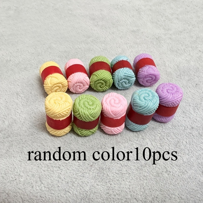 10pcs Random Simulation Yarn Balls, Made Of Resin Material, Suitable For Dollhouse | Scene Props | Model Accessories, Diy Accessory Decoration