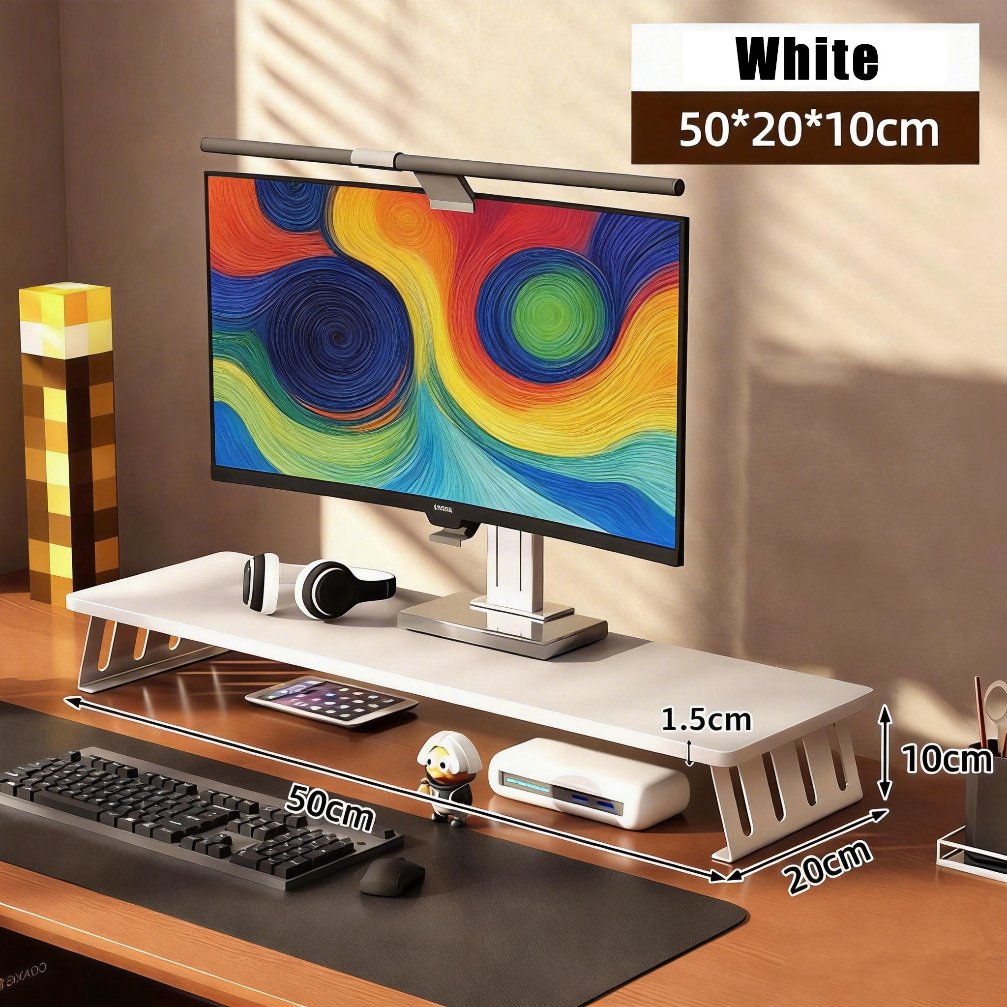 Modern Multi-functional Display Stand, Spacious Storage Shelf, Sturdy Metal Frame, With Storage And Organization Function, Durable Practical Shelf, Space- Desktop Storage Shelf