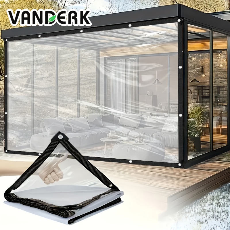 TEMU Transparent Tarpaulin, Heavy-duty Thickened Tarpaulin With Metal Grommets, Light-transmitting And Uv-resistant, Suitable For Outdoor Greenhouse