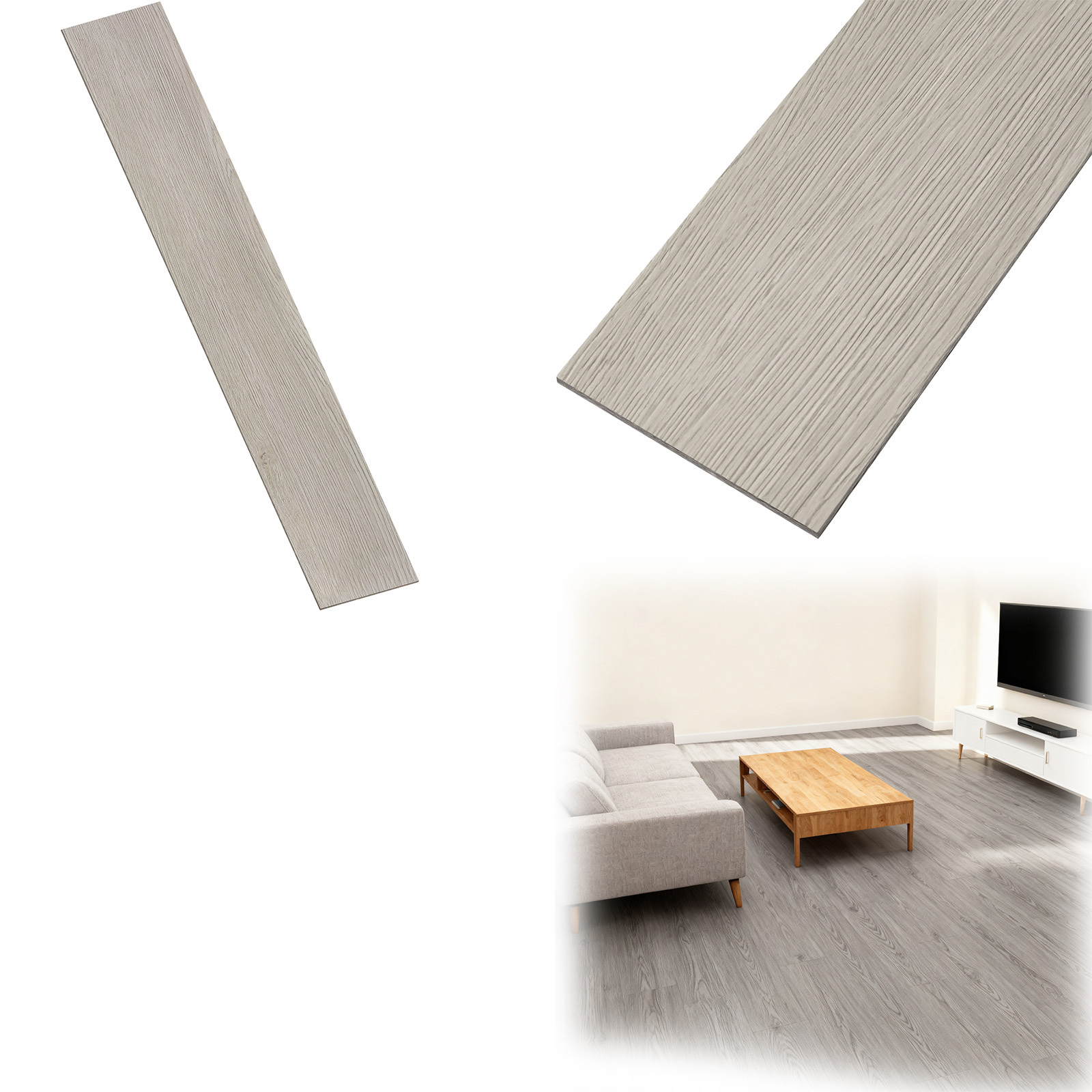 TEMU Revêtement de sol en PVC vinyle autocollant - 18/36 pièces, carreaux adhésifs pour cuisine, salon, balcon - 2,51 m²/5,02 m²