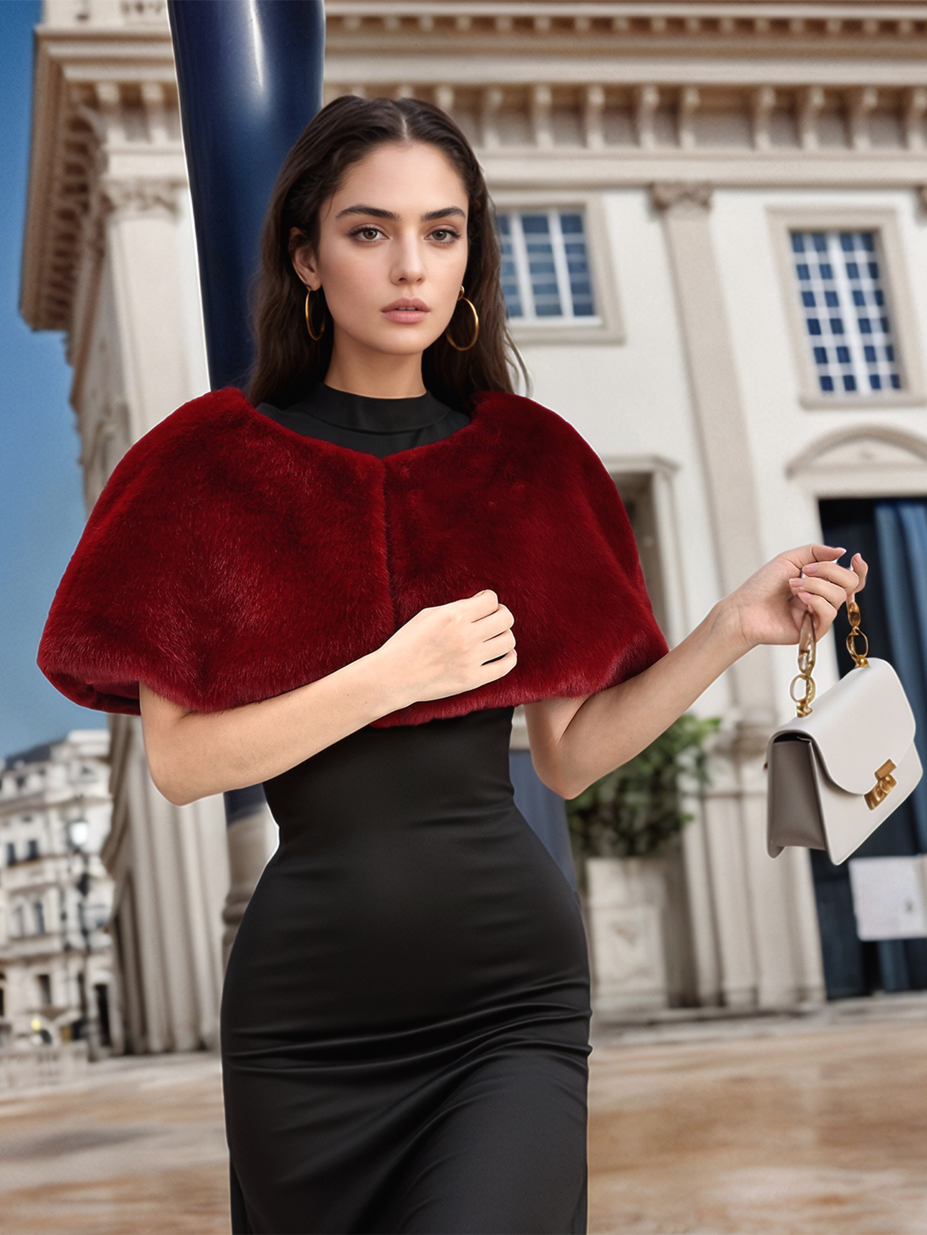 fashionable shawl evening dress party coat warm autumn - Temu Mauritius