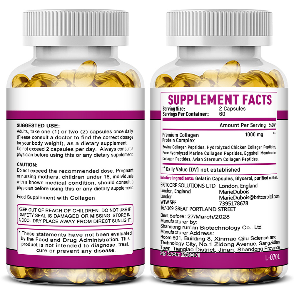 Premium Collagen Complex Softgels, Easy to Take