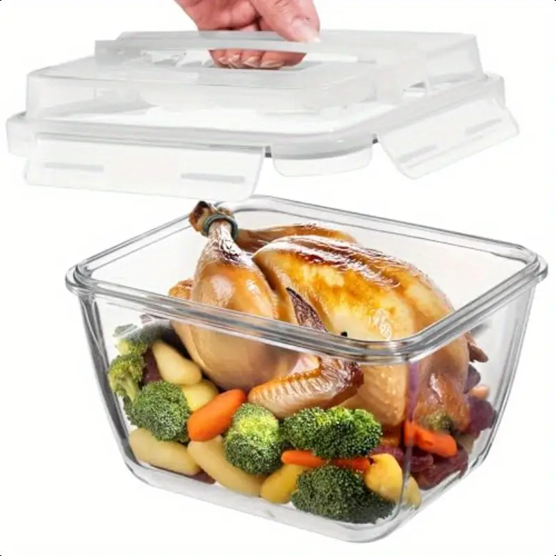 17 cup 132oz 3900ml large glass food storage containers with snap lock lids bpa free leakproof airtight microwave oven safe borosilicate glass containers for roasting turkey meal prep baking reusable lunch containers sleek kitchenware sturdy construction healthconscious modern kitchenware durable kitchenware busy professionals Product details 0