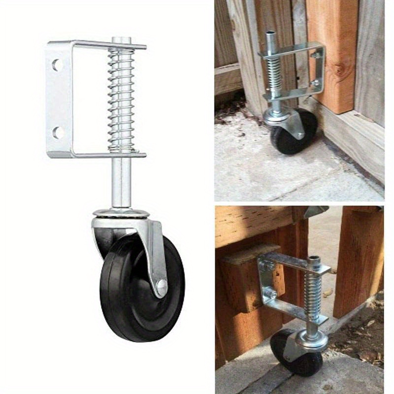 4" Spring Loaded Gate Caster, Heavy Duty Gate Wheel For Outdoor Wooden Gate Fence, Gate Support Helper With , Anti Sag Gate Kit