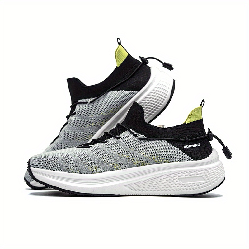 Men's Breathable Slip-On Sneakers Compatible for Running, Training & Gym - Low-Top - Casual Sneakers with Cushioned MD Sole, Striped/Checkered/ Color Options - -Terrain Wear (Gym, Outdoor, Everyday)