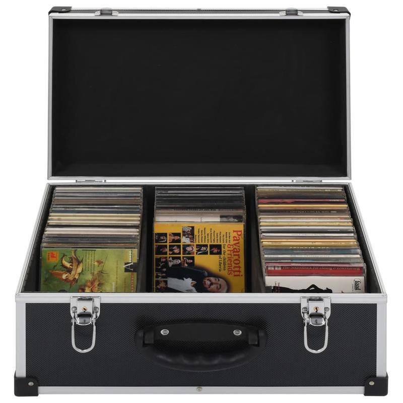 TEMU Black Aluminium Abs Cd Case For 60 Cds: Sophisticated And Sturdy, Large Capacity To Store Your