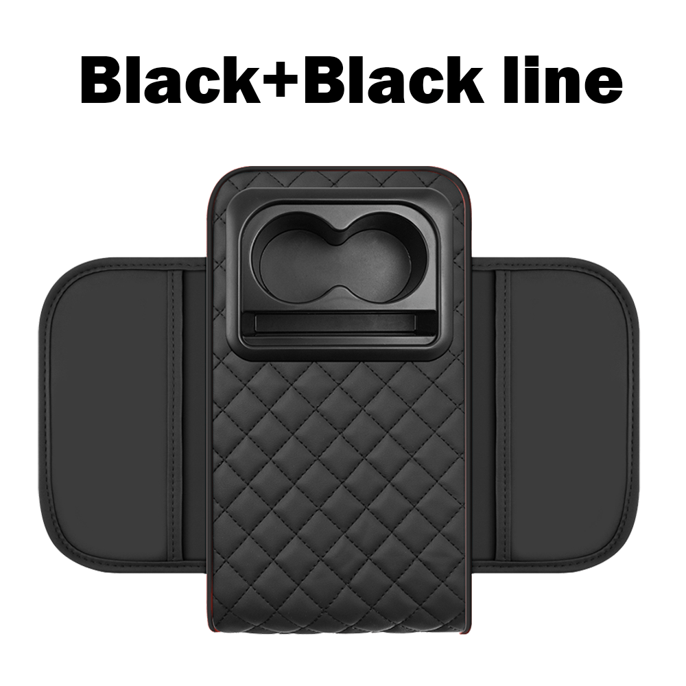 E-shop ABS Dual Getränkehalter, Verlängert und Verbreitert (Breite 20cm/7.87) Armlehnenpolster, Luxus Memory Foam Auto Schachbrettmuster