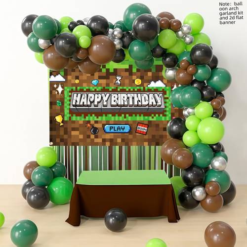 130pcs balloons set 10inch and 5inch assorted colors for kids and 3 to 12 years old birthday party decor green silver yellow happy birthday theme decoration