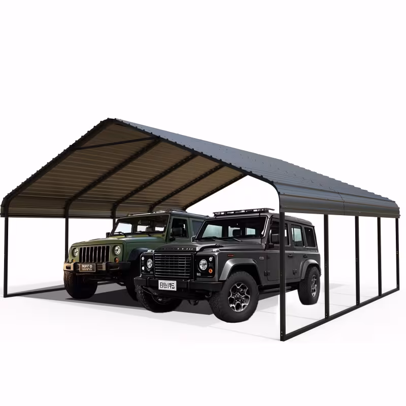 heavy duty carport 20 x 20 10x15 shelter for vehicles boats and equipment durable all weather quick assembly secure reinforced gray white Product details 0