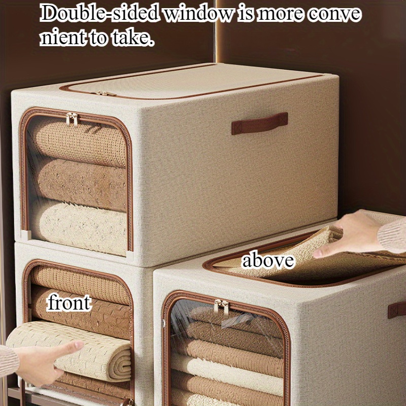 boîte de rangement pour vêtements et couettes en 5/9/13 pièces, boîte de tri des vêtements à fermeture éclair,     de stockage, ouverture à fenêtre   pour un   facile, pour résoudre le problème du rangement des articles divers   que les couettes et les vêtements sous votre lit Détails du produit 2