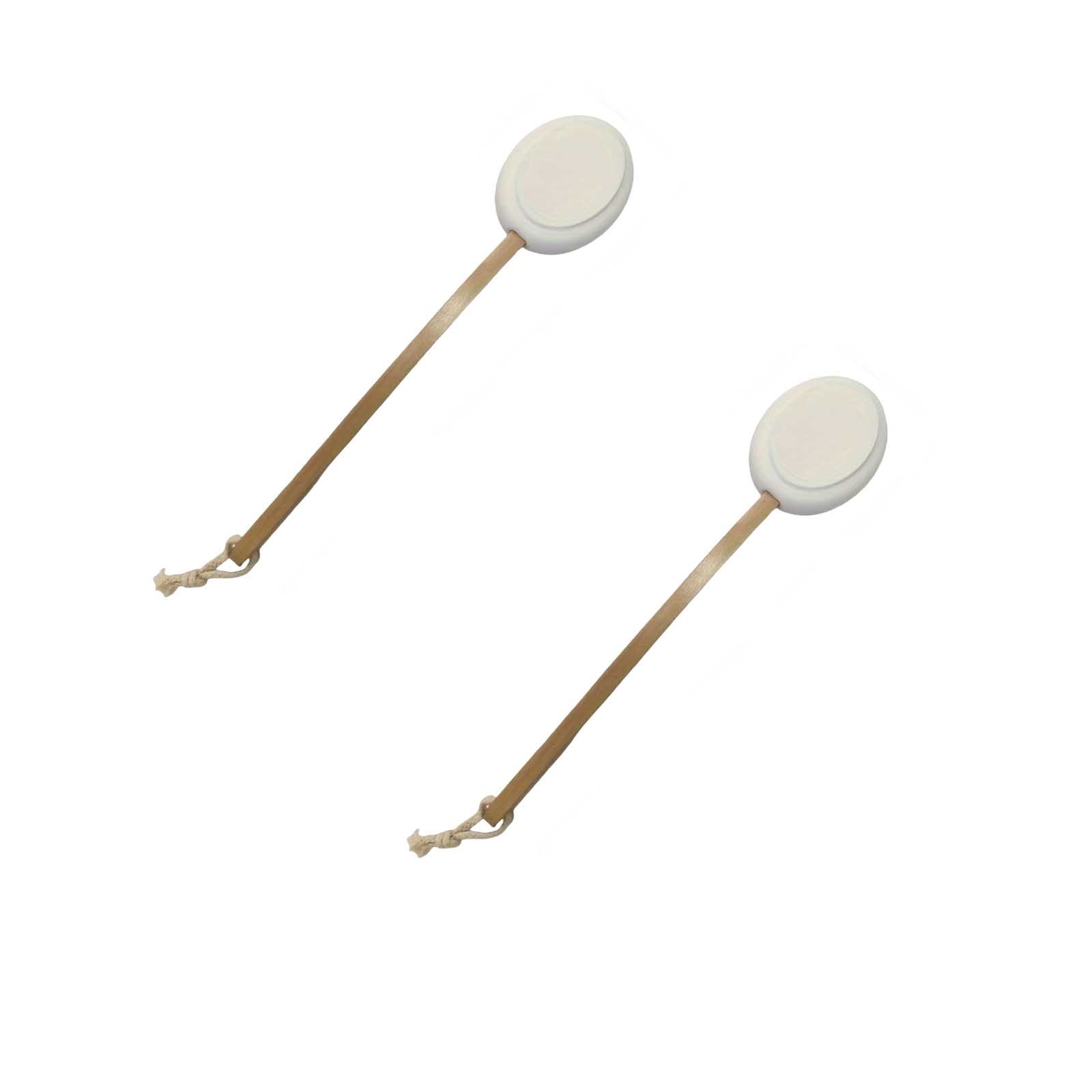 2pcs Lotion Applicator For Back - Easy Reach Long Handle Bath Brush For Body Cream, Moisturizer, Sunscreen - Non-electric, No Battery Needed - For Elderly, Women - Skin Care Tool