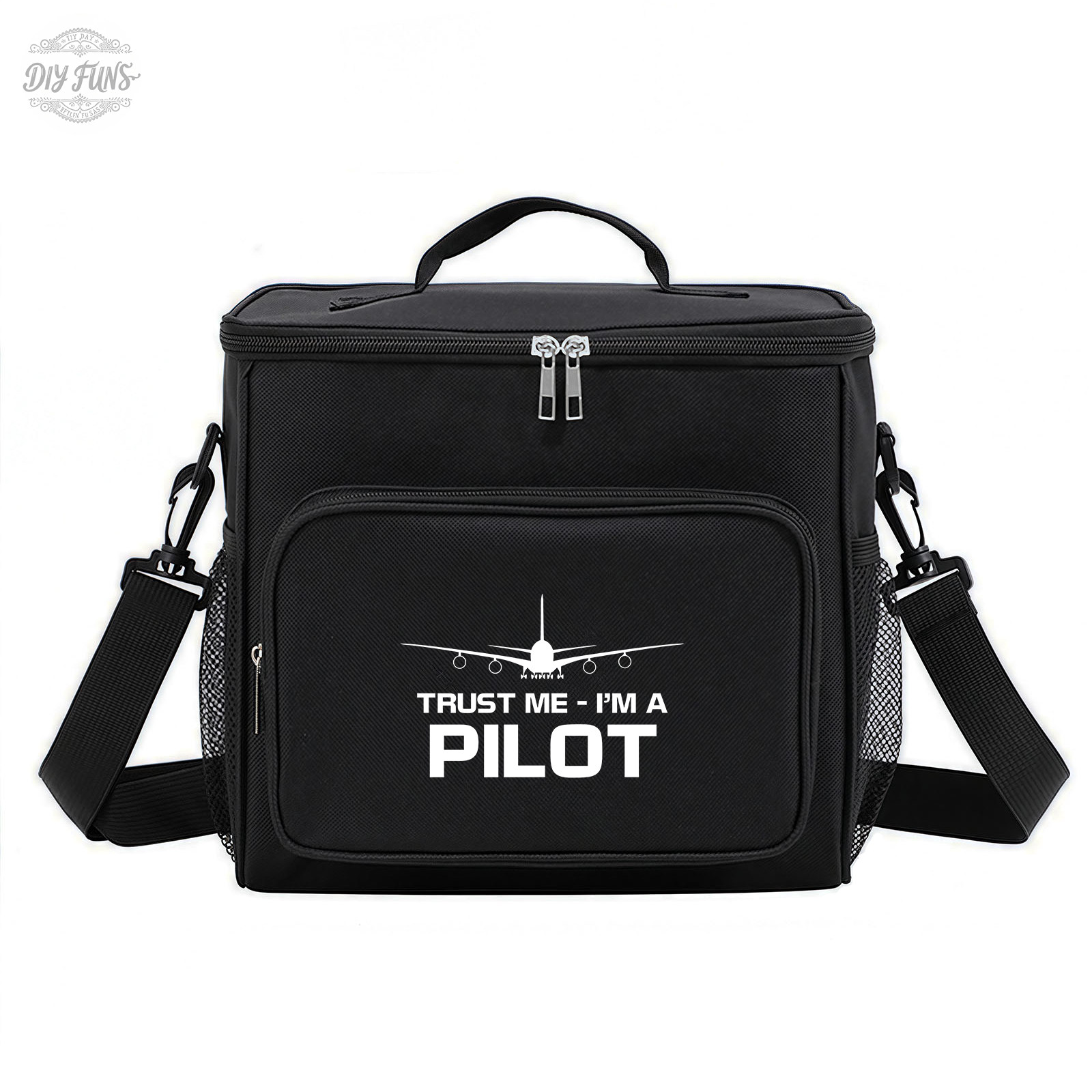 TEMU 1pc Aviation Themed Pilot Insulated Lunch Bag For Work, Aviation-themed Pilot Thermal Tote With Thick Oxford Fabric And Foil Layer, Foldable