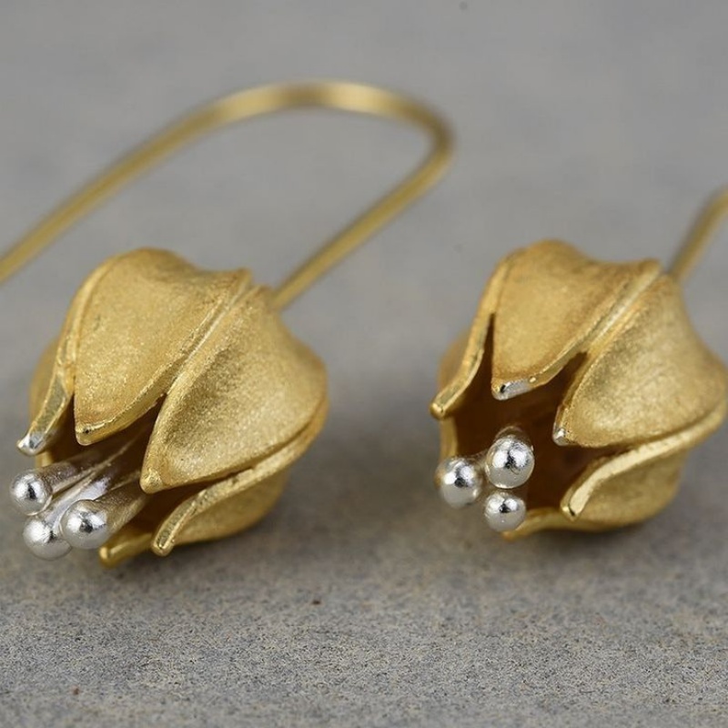 Tulip Flower Bud-Shaped Pendant Earrings