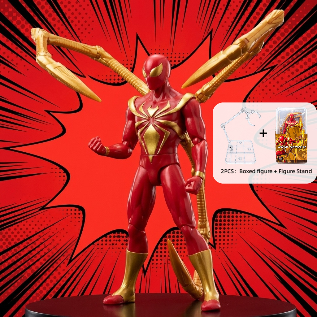 TEMU -man Collectible Model, 2pcs ( Figure -man Collectible Figure And Figure Stand), Red And Golden Mechanical Suit Character Ornament, Multi-