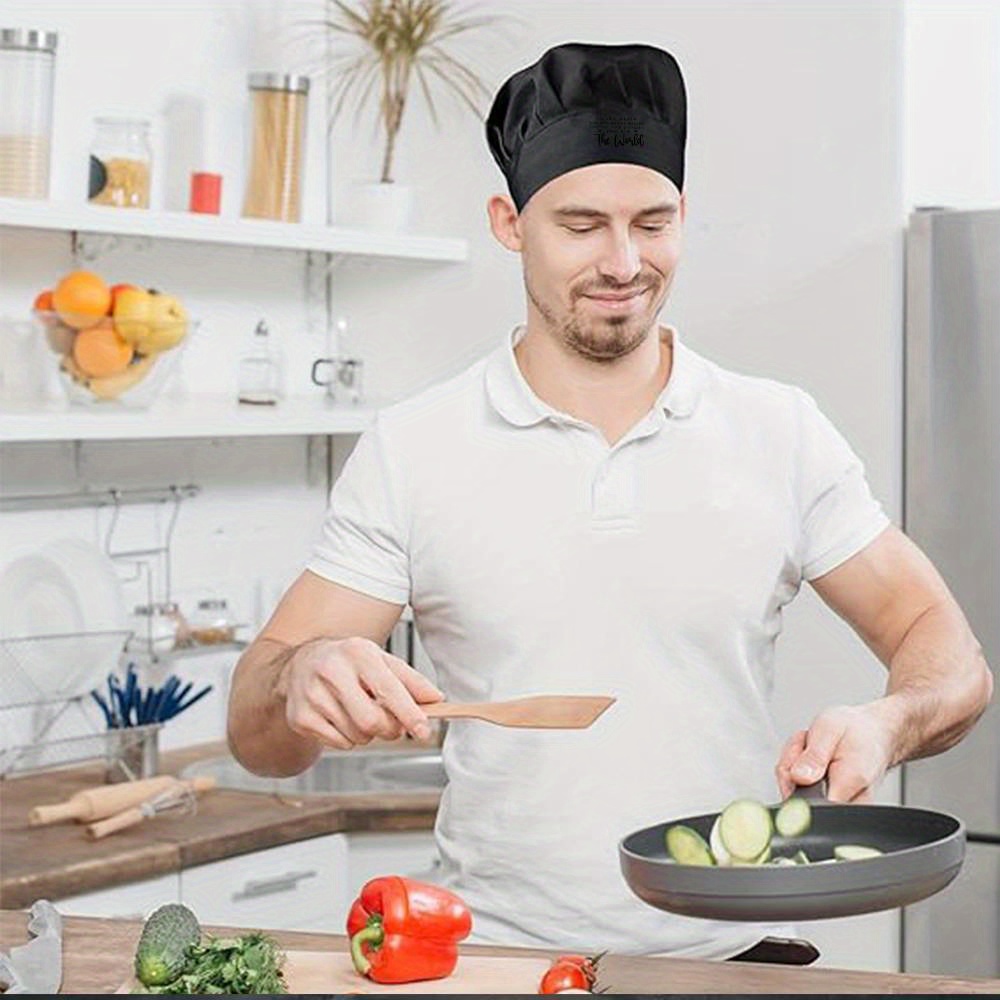 1pc Adjustable Elastic Chef Hat Lightweight Breathable 100% Polyester,  Machine Washable Reusable Cook Cap for Men Women, Durable Kitchen  Cooking