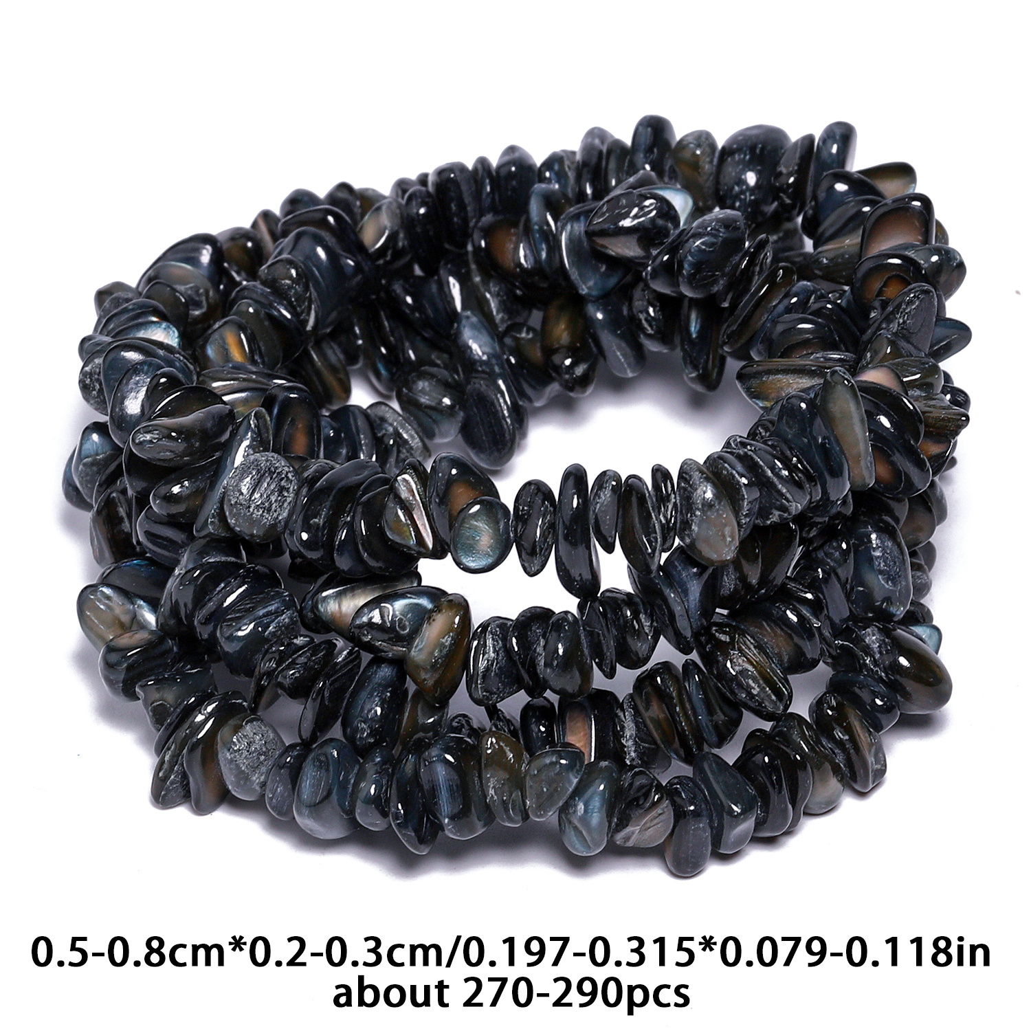 TEMU Perles en Concassée Noire Naturelle pour la Fabrication de Bijoux DIY - Perles de Irrégulière avec Texture Concassée et Naturelles, Perles à