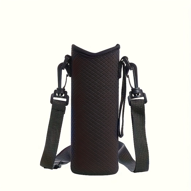Image of Set Of 2 Sports Water Bottle Sleeves With Shoulder Straps, Cups, Ideal For Travel And Camping