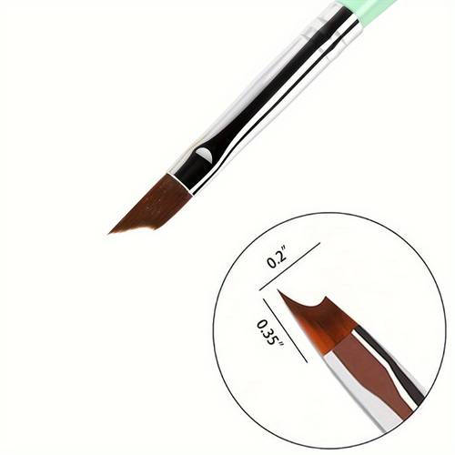 1pc precision french tip nail brush with green handle half moon shape suitable gel painting and drawing nail art