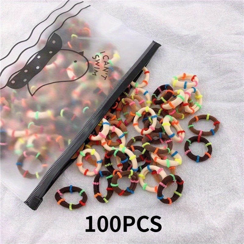 Bulk 100pcs Colorful Hair Bands, Soft Microfiber