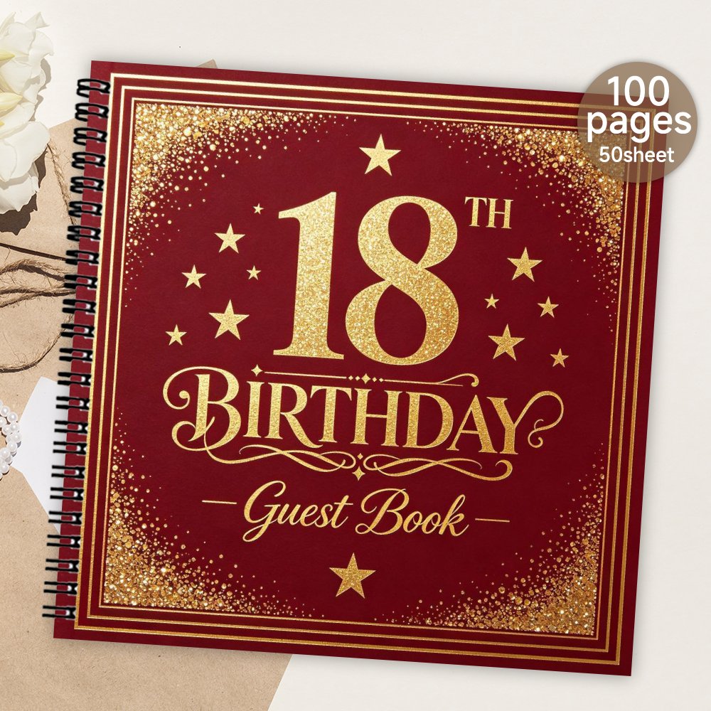 TEMU 1 'or pour invités , 'or à et doré à 18 ans, Livre de messages et de pour , Cadeau et album souvenir significatifs pour fête d'anniversaire de