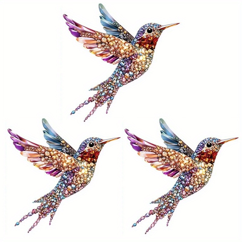 E-shop 3er-Set, Schöne Kolibri-Wärmeübertragungs-Aufkleber, DIY Bügelbilder für T-Shirt-Herstellung, Kissen-Dekorationen - Mehrfarbig, Waschbare