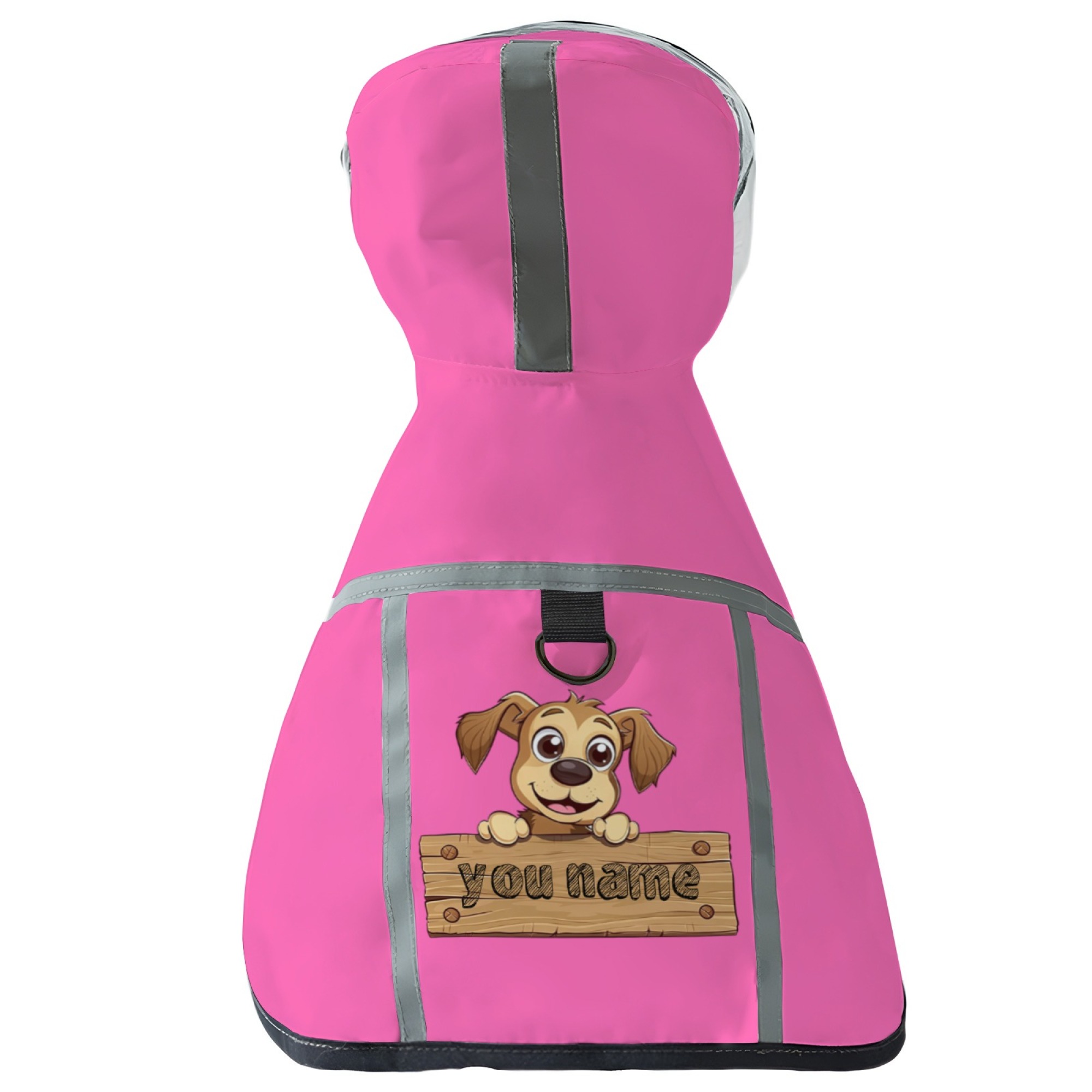 TEMU Diy Custom Name Text Personalized Pet Raincoat, Lightweight Universal, , Suitable For Pet , Wear-resistant And Soft Fabric. Machine Washable,