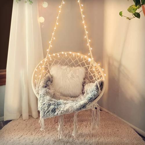 hanging bedroom chair with light and hardware kit 550 lbs weight capacity maclarmis hanging chair suitable for bedroom patio deck garden and porch