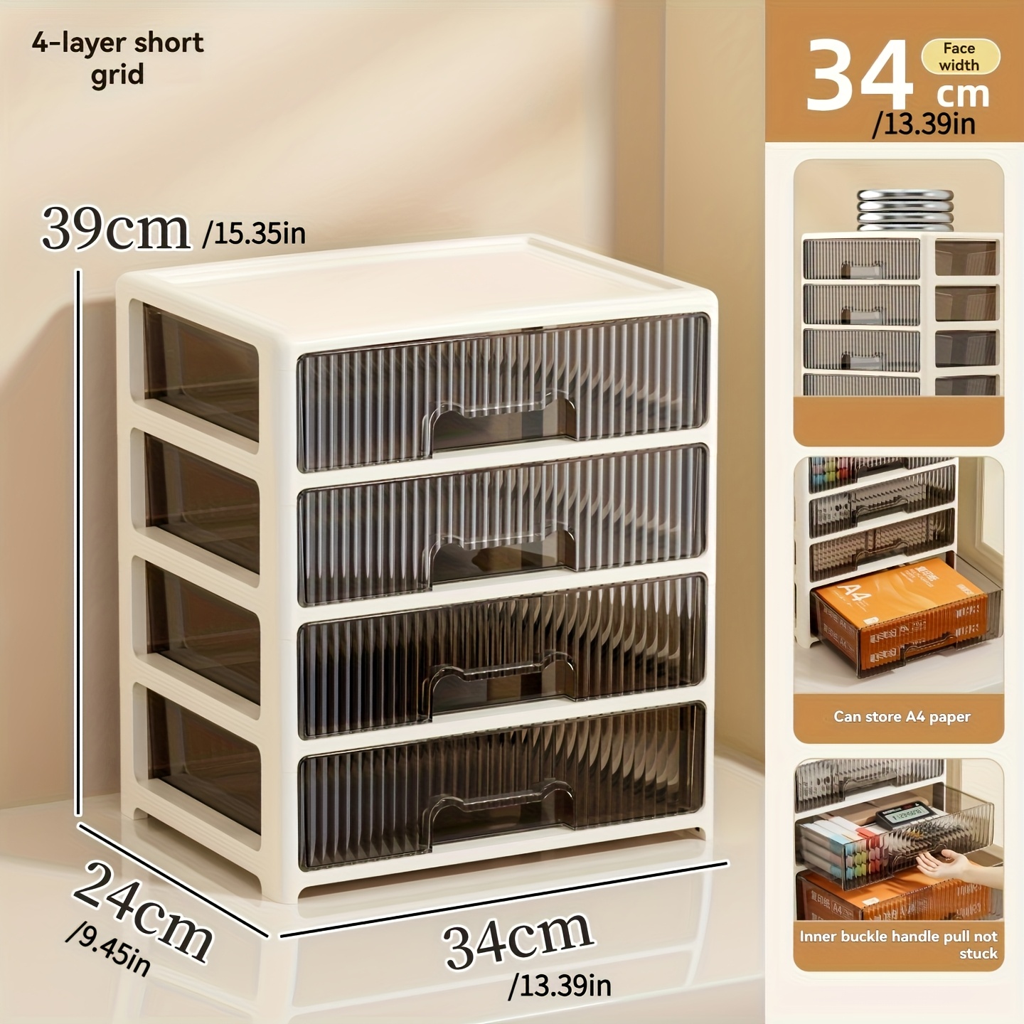 item picture 1pc desktop drawer organizer box for office student stationery a4 paper skincare and makeup storage