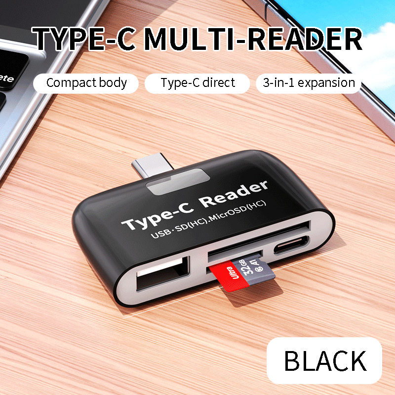 TEMU Multifunctional Otg Card Reader, Sd/tf Card Writer, Video Photo Transfer Read/write Adapter, Driverless External Plug-and-play Portable Card