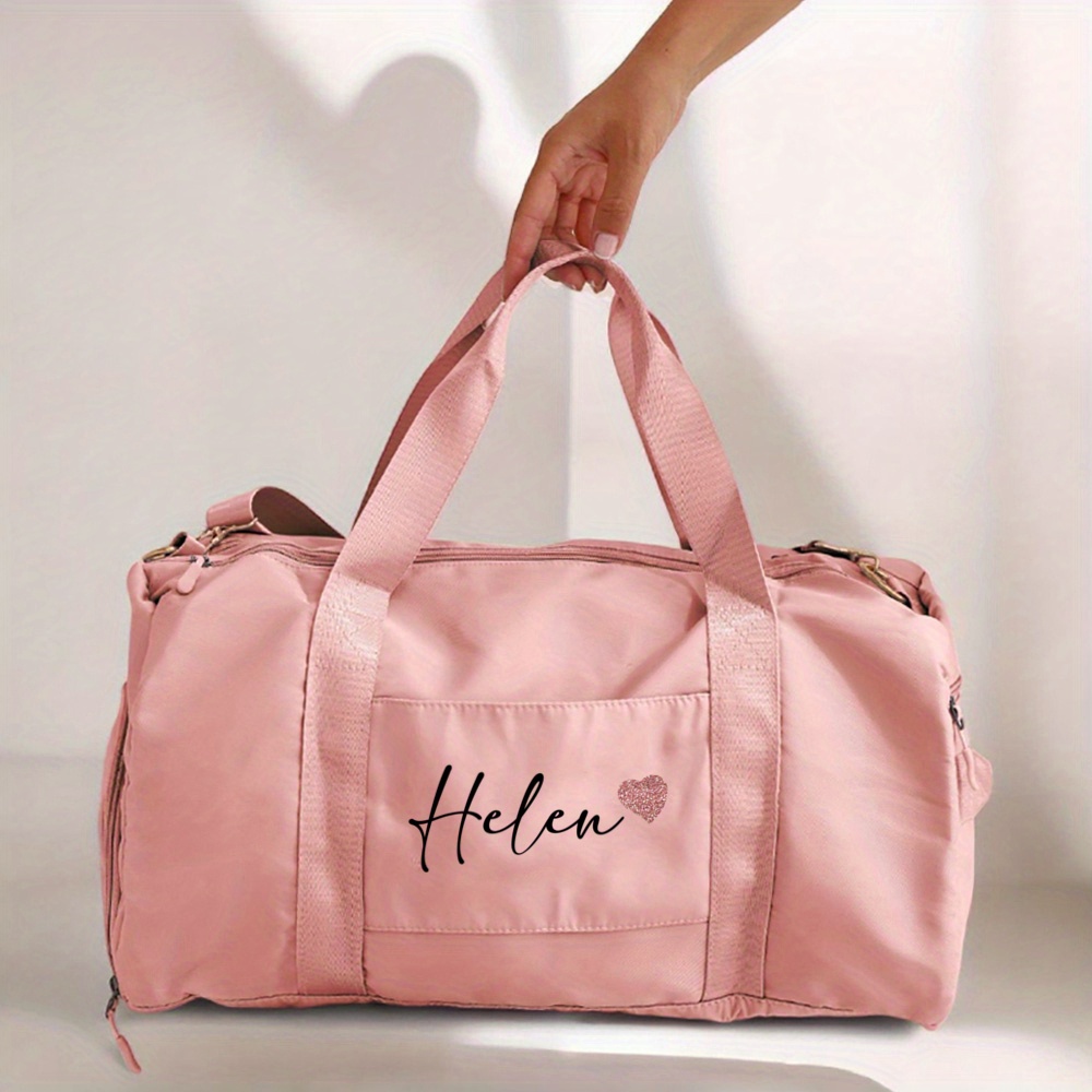 TEMU Valise Cabine Rétro Personnalisée avec Nom/ et Compartiment à Chaussures - Grand Sac de Voyage Souple en Tissu Oxford, Idéal pour de Sport, les