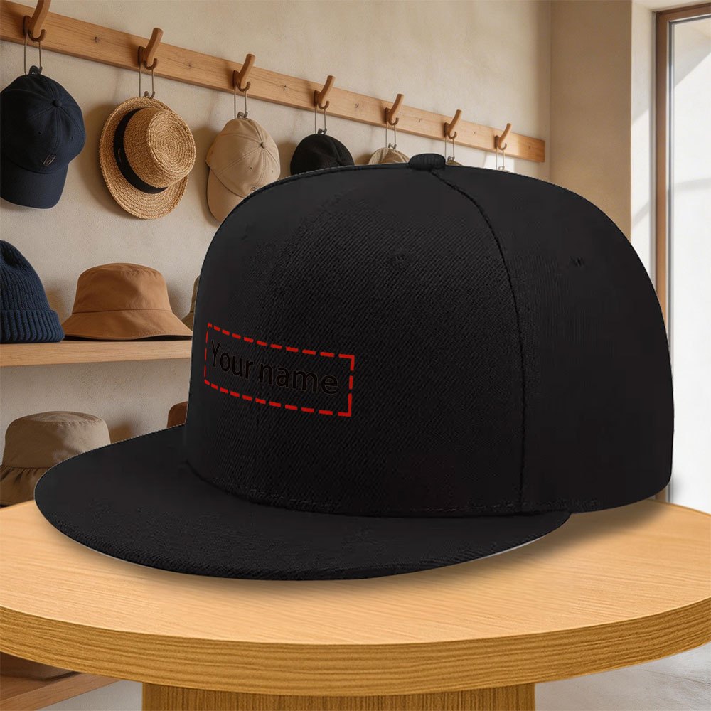 TEMU Custom Flat-brim Baseball Cap That Printed With Personalized Text, Logos, Or Photos - Adjustable Unisex Style Suitable For Group Events,