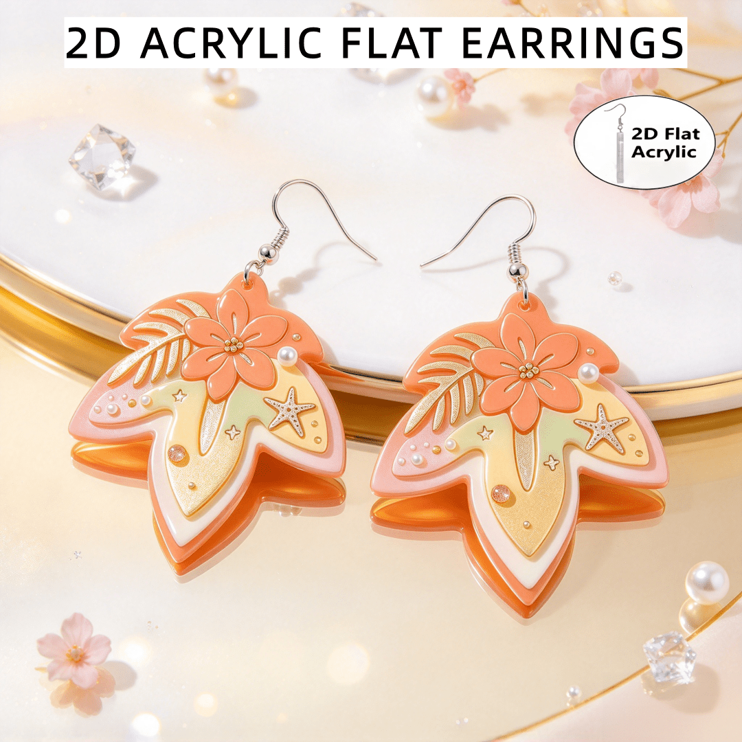 Bohemian Flower Starfish Pattern Dangle Drop Earrings