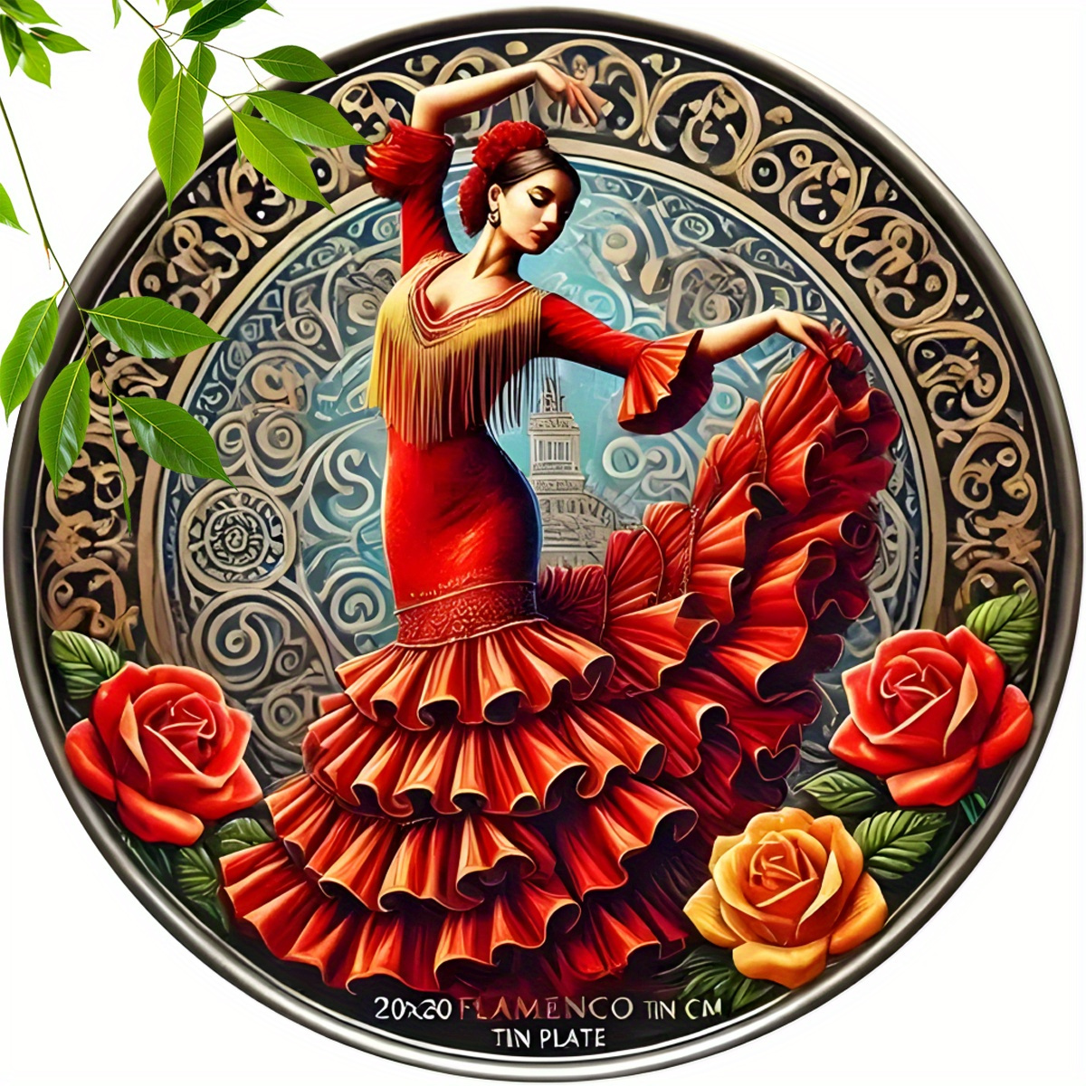 TEMU 6pcs Posavasos Redondos de Madera-Bailarina España-A prueba de Bebidas en 2D, para Café y Bebidas Calientes, Tapetes para Tazas de Mesa y
