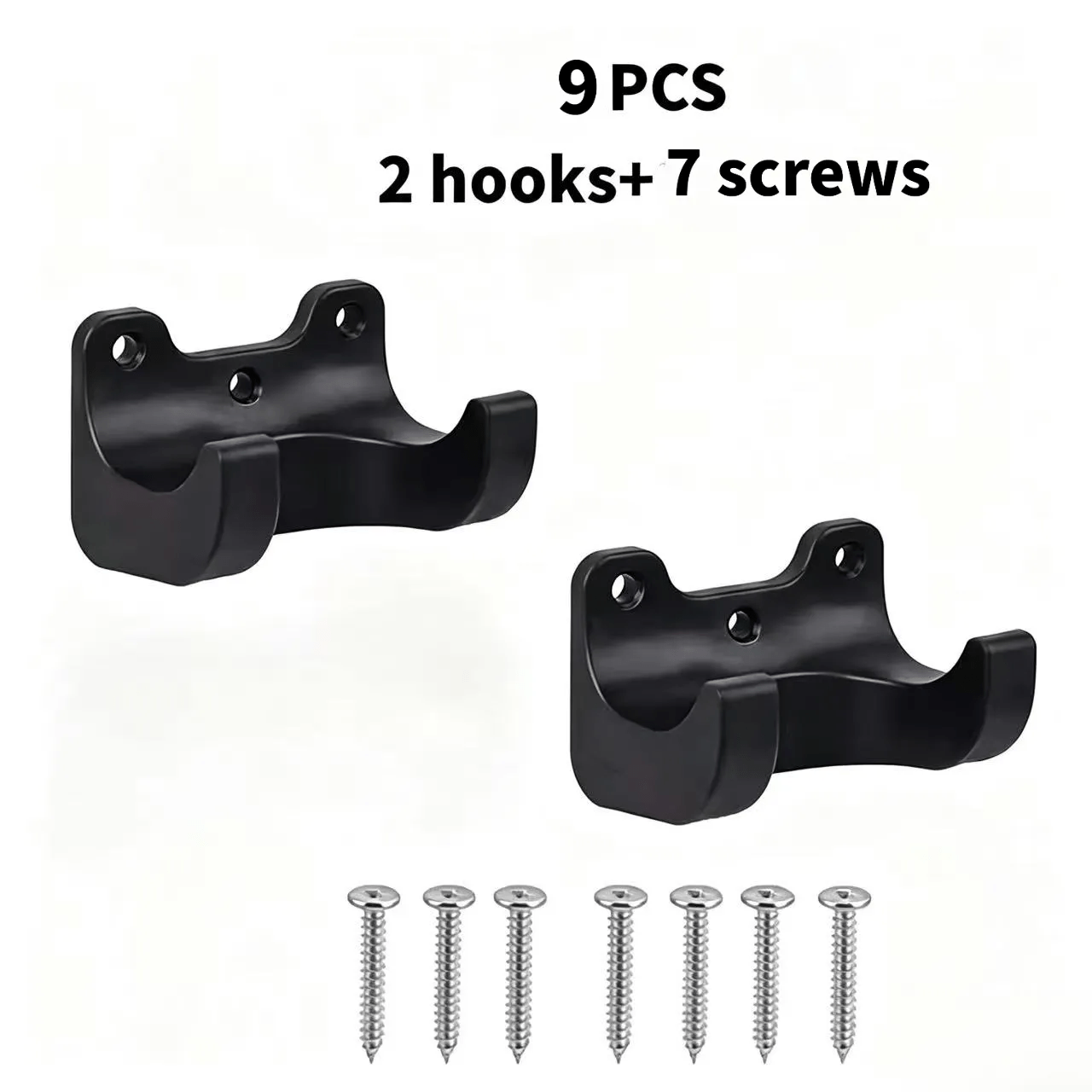 TEMU 9pcs Durable Plastic Gardening Tool Hanger - Garage Wall Mounted Storage | Includes 2 Hangers+7 Screws, Suitable For Broom/shovel/rake/long